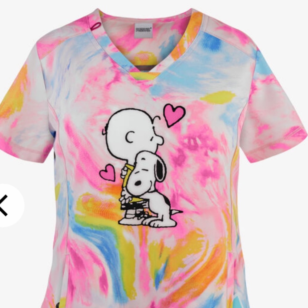 NWT TOONIFORMS DISNEY PEANUTS SCRUB TOP